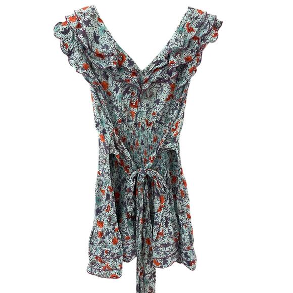 Poupette St. Barth Floral Midi Dress - Blue and Red - Picture 6 of 11